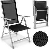 Tillvex Tillvex- Inklapbare tuinstoel, zilver, aluminium, klapstoel, verstelbaar