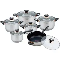 KINGHOFF set stalen potten 12 st. Rosegold KH1767