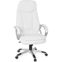 Amstyle Chefsessel, bureaustoel, model Cosenza, kunstleer, wit