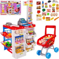Iso Trade Kruzzel Toy Supermarket - Complete Speelset met Winkelwagen en Accessoires - Educatief Speelgoed