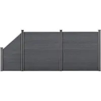 Neu.holz HKC Schuttingpanelen set vierkant/schuin 183x451cm grijs