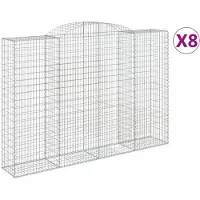 vidaXL Schanskorven 8 st gewelfd 300x50x200/220 cm ijzer