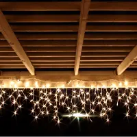Mojawo LED-lichtgordijn, 120 stuks, voor binnen- en buitengebruik, warmwit