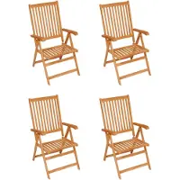 vidaXL Tuinstoelen 4 st met taupe kussens massief teakhout