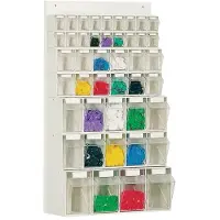 Lockweiler Opbergbakstelling | H960xB600xD185mm | 18 x A, 12 x B, 10 x C, 4 x D | kunststof wit | 1 stuk - 1564413 1564413