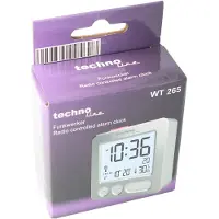 Technoline WT 265 - Wekker - Digitaaal - Radiogestuurde tijdsaanduiding - Datumaanduiding - 7 talen - Binnentemperatuur - Alarm - Snooze - Achtergrondverlichting - Zwart