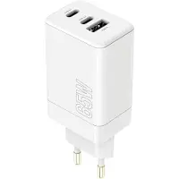 MaXlife MXTC-08-65ACC PD QC lader 2x USB-C 1x USB 65W wit (65 W), USB-lader, Wit