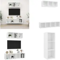 vidaXL 2-delige Tv-meubelset spaanplaat wit - Tv-kastenset - Tv-kastensets - Tv-kasten - Tv-meubelset