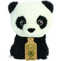 Aurora , 35070, Eco Nation Mini Panda, 5In, Knuffel, Zwart & Wit