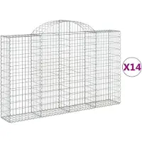 vidaXL Schanskorven 14 st gewelfd 200x30x120/140 cm ijzer