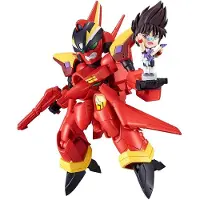 Tamashii Nations Macross 7 Tiny Session voertuig met actiefiguur: VF-19 Custom Fire Valkyrie met Basara Nekki, 11 cm