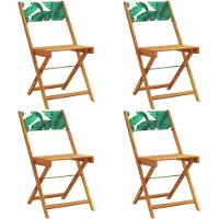 vidaXL Tuinstoelen 4 st inklapbaar stof en massief hout groen