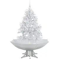 vidaXL Kerstboom sneeuwend met paraplubasis 140 cm wit