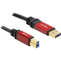 DeLOCK 82758 USB-kabel USB 3.2 Gen1 USB-A stekker, USB-B stekker 3.00 m Rood, Zwart Vergulde steekcontacten, UL gecertificeerd
