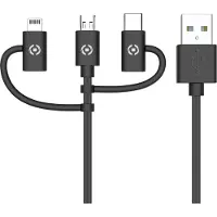 Celly 3in1 Micro USB/ USB-C/ Lightning-kabel 12W