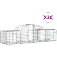 vidaXL Schanskorven 30 st gewelfd 200x50x40/60 cm ijzer
