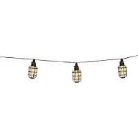 Grundig Lichtsnoer op Zonneenergie Tuinverlichting 10 LED Lantaarns 12 Lumen Warm Wit Licht Incl. Zonnepaneel Batterijduur 8-6 Uur Zwart