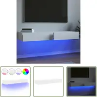 The Living Store vidaXL Led-verlichting - Tv-meubel - Tv-meubelen 2 st met LED-verlichting 60x35x15,5 cm wit - Houten Tv-standaard - Wit Tv-meubel - Salontafel