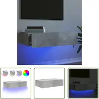 The Living Store vidaXL Beton Grijs - Tv-meubel - Tv-meubel met LED-verlichting 60x35x15,5 cm betongrijs - Led Verlichting - Houten Meubilair - Salontafel