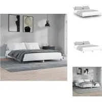vidaXL - Bedframe - bewerkt - hout - hoogglans - wit - 120x200 - cm