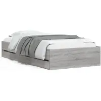 vidaXL Bedframe met lades bewerkt hout grijs sonoma eiken 90x200 cm