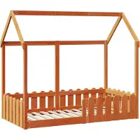 Prolenta Maison Exclusive - Kinderbed, huisbedmodel, wassgroen, 80x160 cm, massief grenenhout