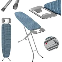 Kadax Strijkplank met hittebestendige strijkijzerplank, inklapbare tafelstrijkplank met verstelbare hoogte, robuuste strijkplank met stabiele poten (blauw)