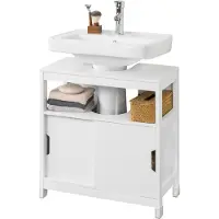 SoBuy FRG128-II-W Wastafelonderkast Badkamermeubel - Wit