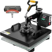 Vevor Warmtepersmachine 2 in 1 Sublimatie Machine 1500W Warmteoverdrachtsprinter met LCD Digitaal Display en Instelbare Druk Geschikt voor T-shirts Petten Keramische Platen en Vele Andere Materialen