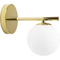 Toolight Wandlamp Wandlamp Glazen Bol Goud APP684-1W