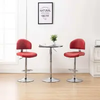 Prolenta Maison Exclusive - 2 barkrukken, donkerrood, kunstleer