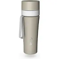 Laica MyLaica - stalen drinkfles met waterfilter - bidon - 0,55 liter - Beige - inclusief FastDisk waterfilter