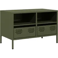 vidaXL Tv-meubel 68x39x43,5 cm koudgewalst staal olijfgroen