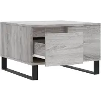 vidaXL Salontafel 55x55x36,5 cm bewerkt hout grijs sonoma eikenkleurig