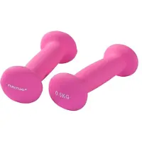 Tunturi Dumbbell set - 2 x 0,5 kg - Neopreen - Fluor Roze - Incl. gratis fitness app