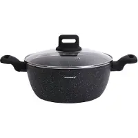Klausberg 7671 - Zwart Marmeren kookpan - 24 cm - zwart - met deksel