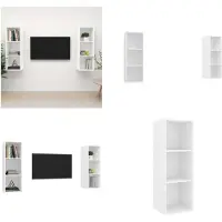 vidaXL Tv-wandmeubelen 2 st spaanplaat wit - Tv-kast - Tv-kasten - Televisiekast - Televisiekasten