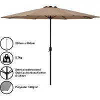 Casa.pro Tuin parasol stokparasol 300x230 cm beige