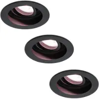 HOFTRONIC™ Set van 3 stuks smart WiFi LED Inbouwspots Laredo zwart 5 Watt RGBWW kantelbaar IP20