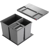 Hailo Allegro 350 afvalsysteem 54 liter (28 + 2 x 13, 1x 13 liter met deksel)
