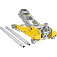 Vevor hydraulische krik, laag profiel, 3 ton capaciteit, robuuste aluminium hydraulische krik met dubbele zuiger snelhefpomp, geel, 93-465 mm