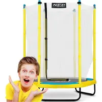 Neo-Sport Kindertrampoline 140 cm - 4,5ft - geel groen