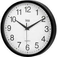 LechPol TSA0037B Analoge Wandklok 25 cm Zwart