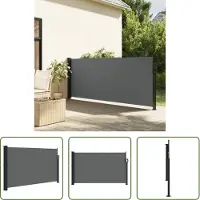 The Living Store Windscherm Uittrekbaar - Windscherm - Windscherm uittrekbaar 117x300 cm antracietkleurig - Privacy Screen - Balkon Decoratie - Terrasdecoratie