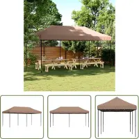 The Living Store De Living Store partytent, inklapbaar, pop-up model, bruin, 580x292x315 cm