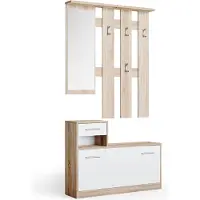 Vicco Billy Garderobe – 25 x 191 cm Wit/Sonoma
