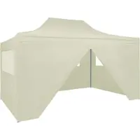 Syfax Partytent met 4 zijwanden inklapbaar 3x4 m staal crème