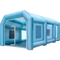 Vevor Opblaasbare Spuitcabine Tent 8x4x3m Opblaasbare Spuitcabine Tent Spuitcabine Grote Auto Tent Feesttent Kampeertent Lucht Tent met 2 Elektrische Blaasmachines