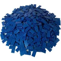 LEGO bouwplaten, 2x4 platen, donkerblauw - 3020, NIEUW! Aantal: 100 stuks