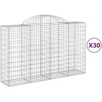 vidaXL Schanskorven 30 st gewelfd 200x50x120/140 cm ijzer
